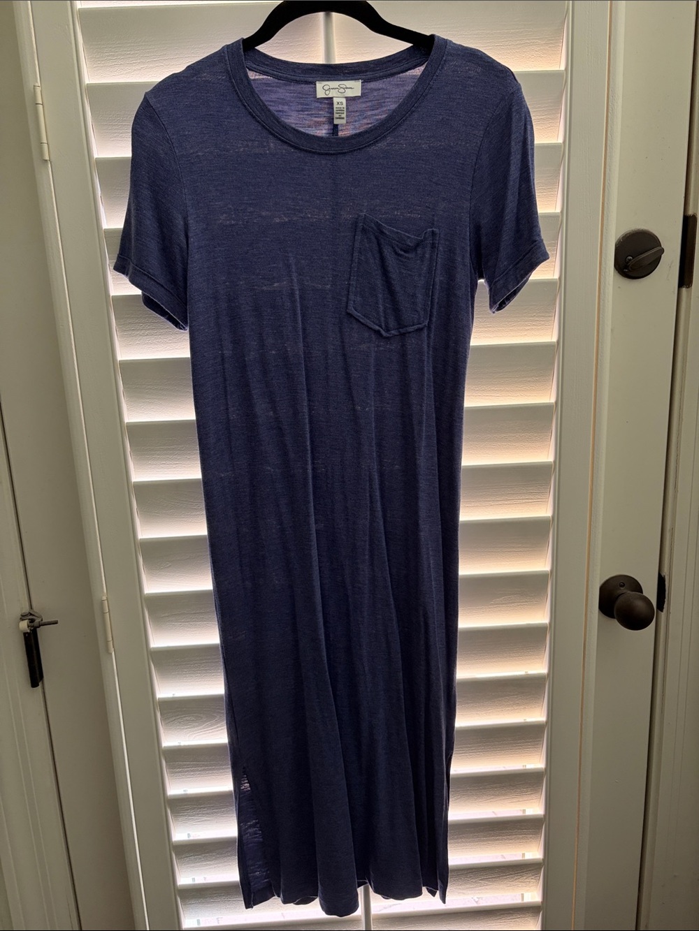 Jessica Simpson Size XS Navy Short Sleeve Pocket T-Shirt Dress